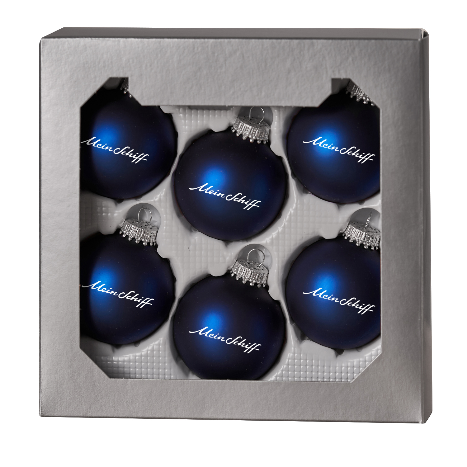 Mein Schiff Weihnachtsbaumkugel 6er Set – dunkelblau matt