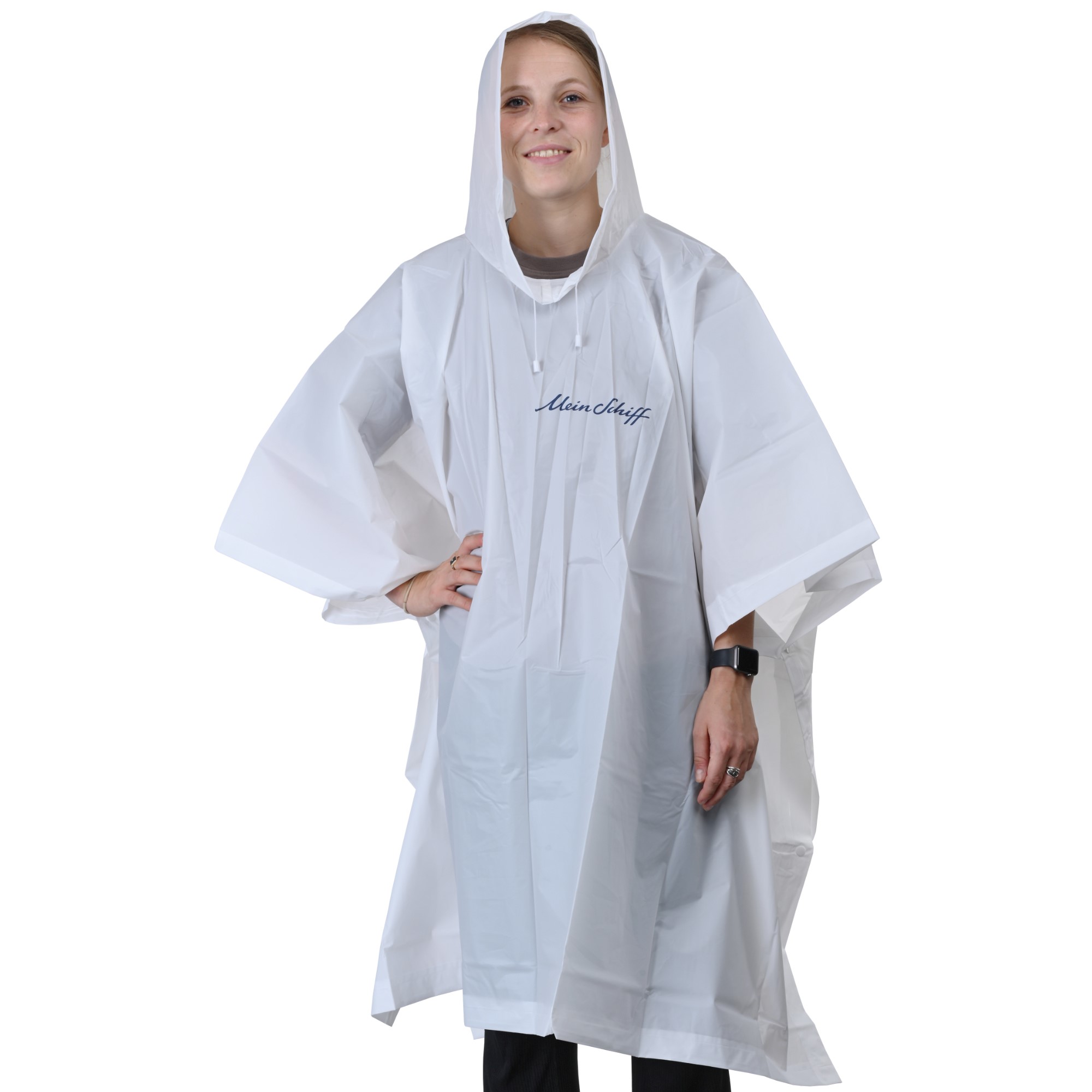 Wiederverwendbarer Regenponcho mit Mein Schiff Design